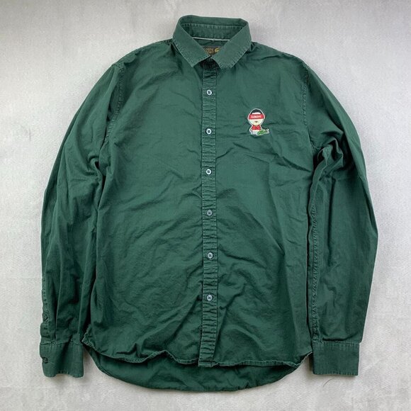 Lacoste Sport Novak Djokovic Mens Shirt Large Green Button Up Long Sleeve Tennis - Picture 1 of 8